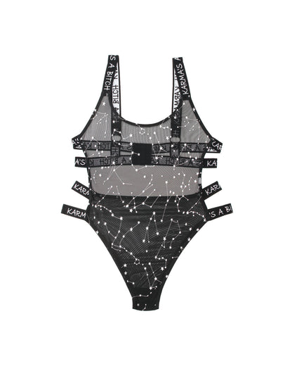 Karma's a Bitch Bodysuit - Black - L/xl by Fantasy Lingerie