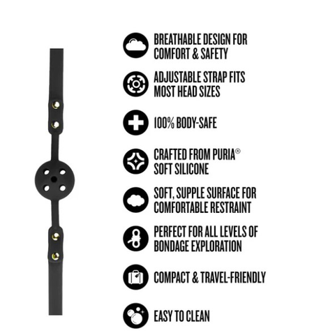 Blush Temptasia Ardor Breathable Ball Gag — Black - BL-55555