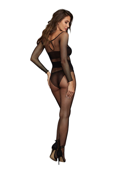 Dreamgirl Black Fishnet Bodystocking — One Size - DG-0323BLKOS