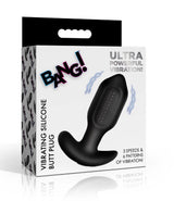 XR Brands Bumpy Vibrating Silicone Butt Plug — Black - BNG-AH886