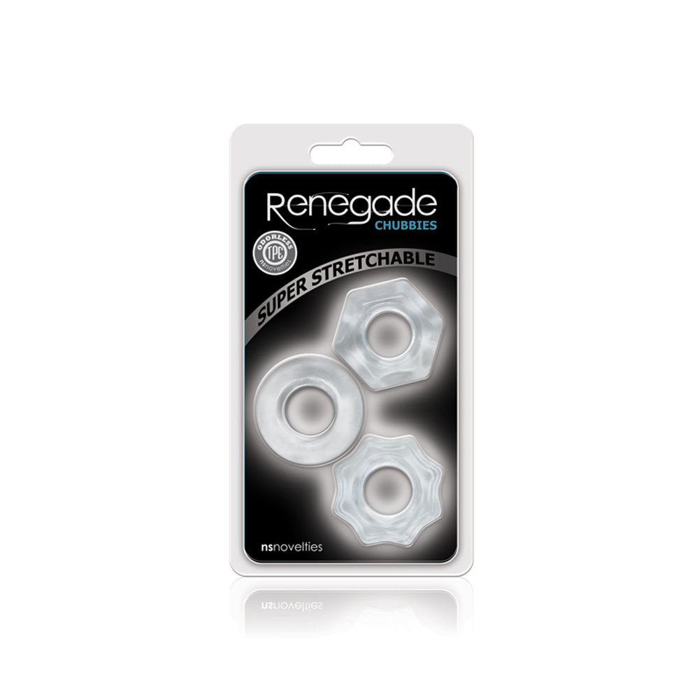 nsnovelties Renegade Chubbies Stackable Elastic Rings, Clear - NSN1111-11