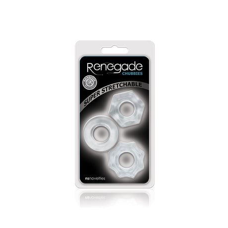 nsnovelties Renegade Chubbies Stackable Elastic Rings, Clear - NSN1111-11