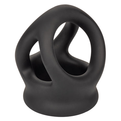 Alpha Liquid Silicone Dual Cage and Ring - Black Ring - Black