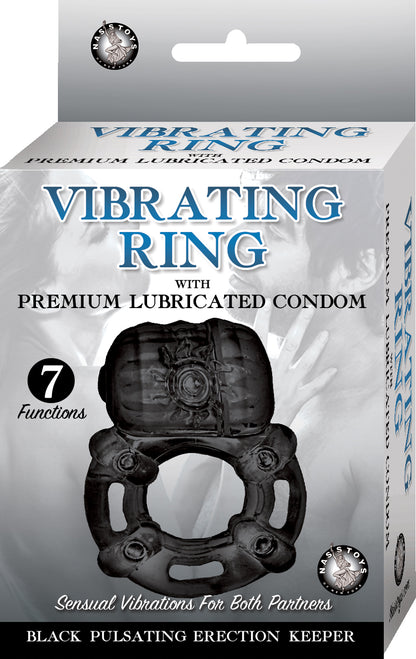 Vibrating Ring Black Pulsating Erection Keeper - Black by Nasstoys