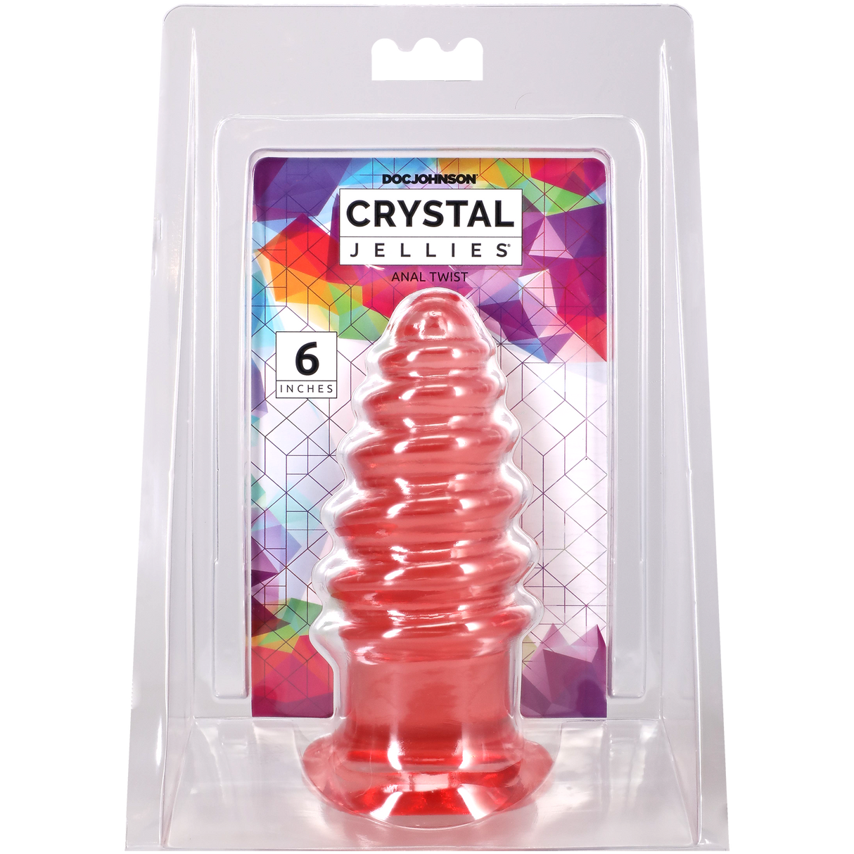 Doc Johnson Crystal Jellies Anal Twist — 6 Inch Pink - DJ0289-12-CD