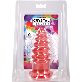 Doc Johnson Crystal Jellies Anal Twist — 6 Inch Pink - DJ0289-12-CD