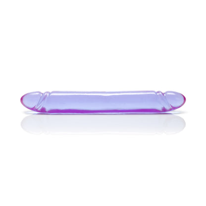 Reflective Gel Smooth Double Dong - Purple by CalExotics