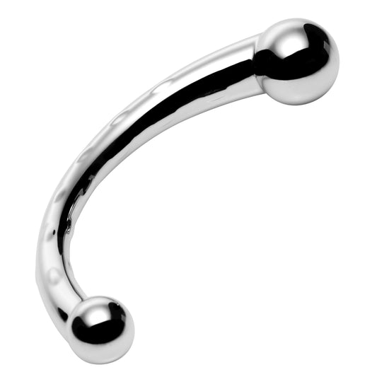 The Chrome Crescent Dual Ended Dildo by Master Series