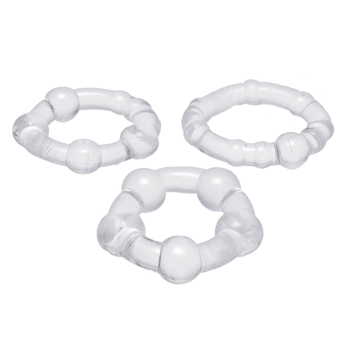 Trinity Men Performance Erection Rings — 3-Pack Clear TPR (0.8–1 in) - TV-AA597