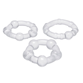 Trinity Men Performance Erection Rings — 3-Pack Clear TPR (0.8–1 in) - TV-AA597