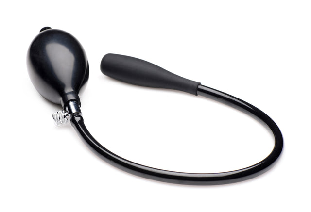 Frisky Inflatable Stimulator — Petite Latex Anal Plug, Black - 848518004413