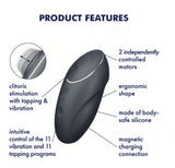 Satisfyer Tap and Climax 1 Vibrator - Grey
