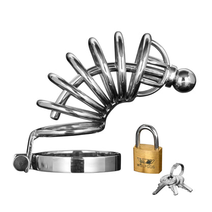 Asylum 6 Ring Locking Chastity Cage by Master Series
