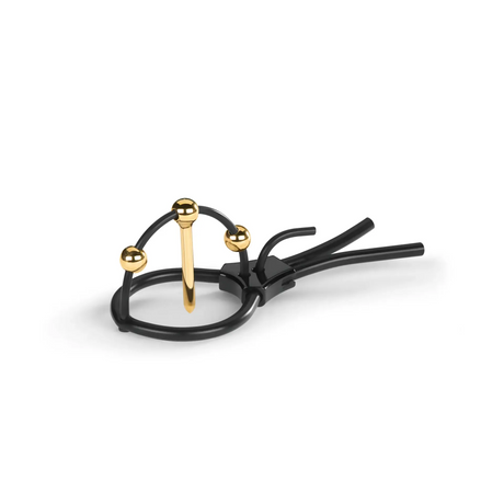 Mystim Plunging Pete — E‑Stim Corona Straps with 24‑Carat Gold Urethral Sound - MY5874