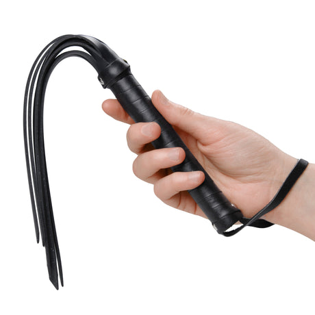 Frisky Rubber Strands Hand Flogger — 14.5 in, Black - FR-AD216
