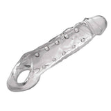 Size Matters Clearly Ample Penis Enhancer Sheath — Clear TPR, 8.75 in - SM-AD288