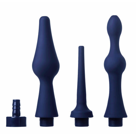 CleanStream 3-Piece Silicone Enema Attachment Set — Blue - 848518009401