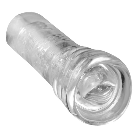 SexFlesh Lusty Lips See-Through Masturbation Sleeve, Clear, 6 in - 848518011633