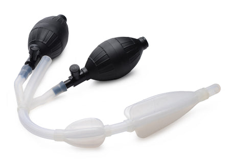 CleanStream Silicone Inflatable Double Bulb Enema System, Clear - 848518012449
