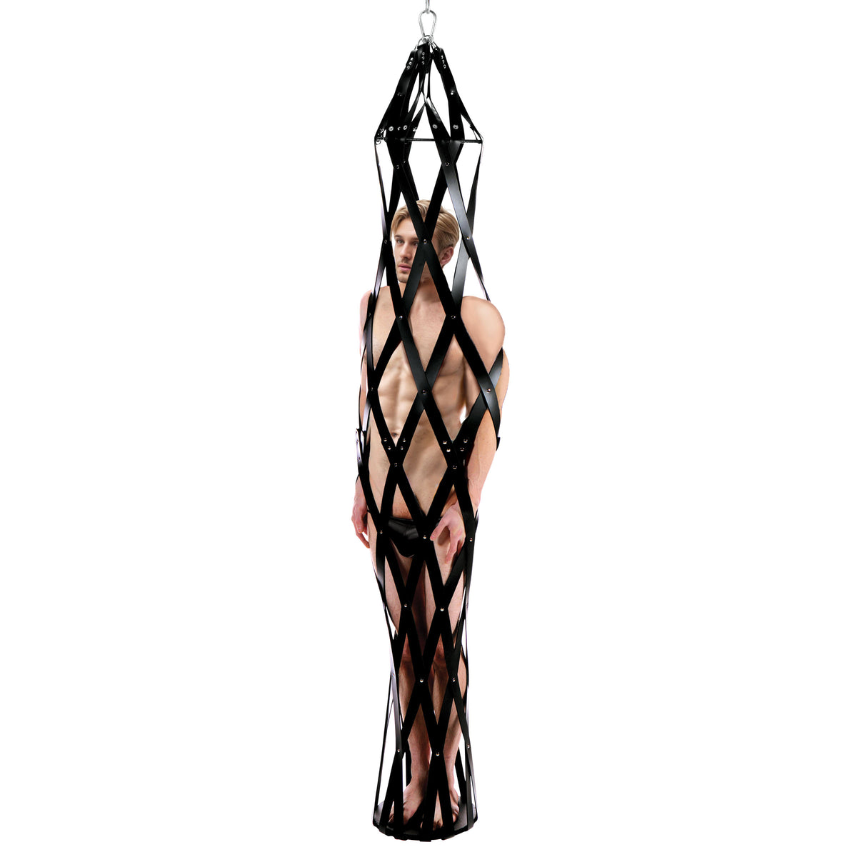 Master Series Hanging Rubber Strap Cage — Black, 75-inch - MS-AD743