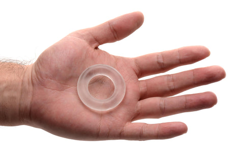 Frisky Super Stretch Universal Cock Ring — Clear TPR, 1 inch - 848518013606