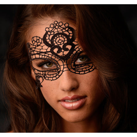 GreyGasms Enchanted Lace Eye Mask — Black, 29 in Length - 848518014856