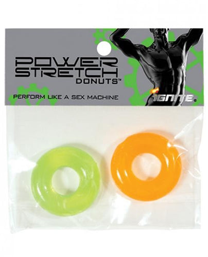 SI Novelties Power Stretch Donuts — 2-Pack (Orange & Green) - SI-95107