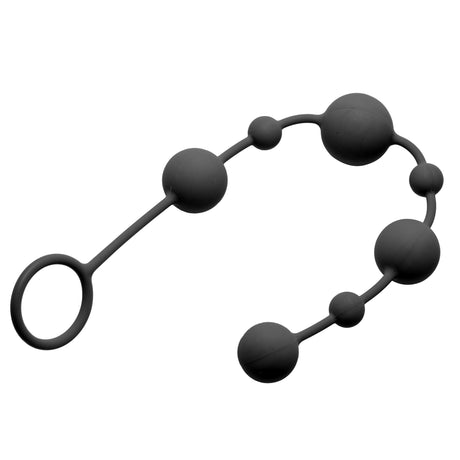 GreyGasms Linger Graduated Silicone Anal Beads, 14 in Black - 848518016874