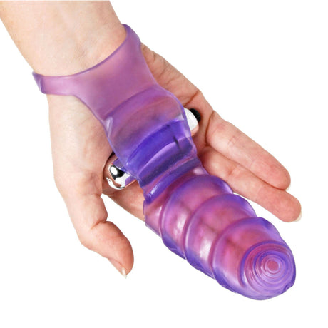 Frisky Double Finger G-Spot Vibrating Glove — Purple - FR-AE593