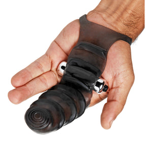 Master Series G-Spot Vibrating Finger Glove, Black - MS-AE595