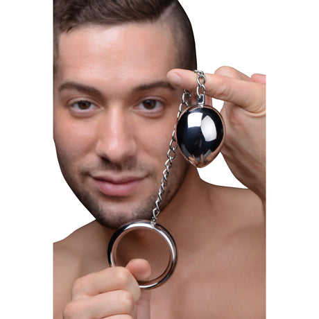 Master Series Stainless Steel Cock Ring and Anal Plug, Silver - 848518022578