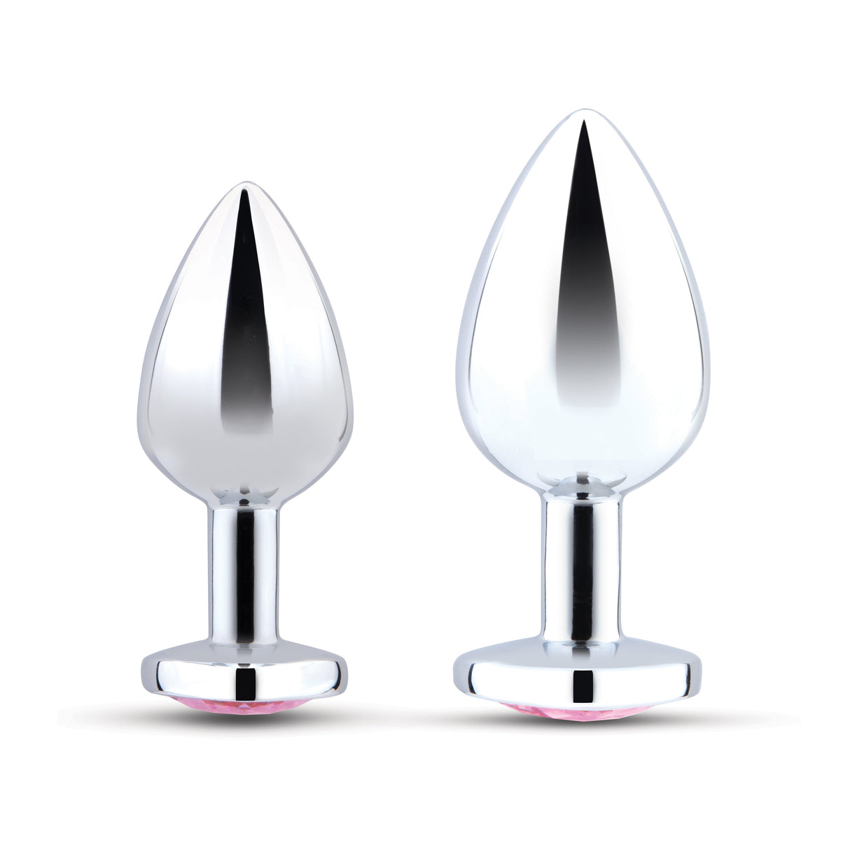b-Vibe Jewel Heart Metal Butt Plug Training Set — 2 Sizes - BV2983