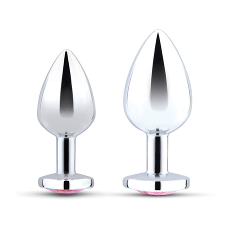 b-Vibe Jewel Heart Metal Butt Plug Training Set — 2 Sizes - BV2983
