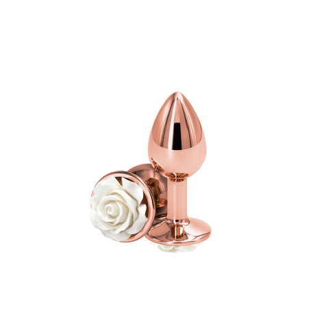 nsnovelties Rear Assets Rose Small Anal Plug, White - NSN-0965-11