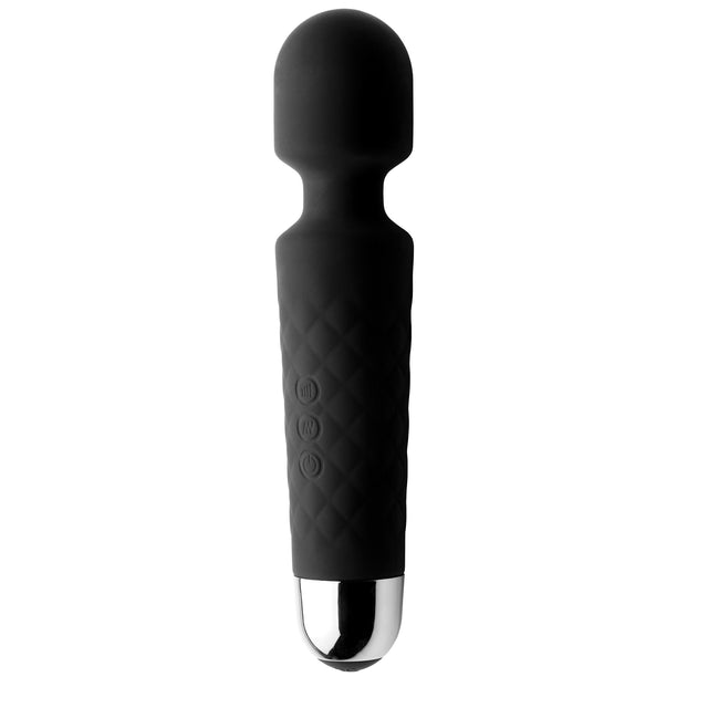 Wand Essentials Deep Velvet Silicone Massage Wand — 8 in, Black - 848518024701