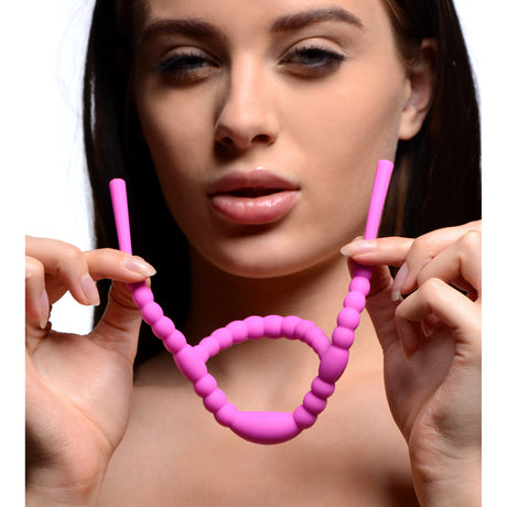 Frisky Petal Pusher Silicone Labia Spreader — Pink, 5 in - 848518025128