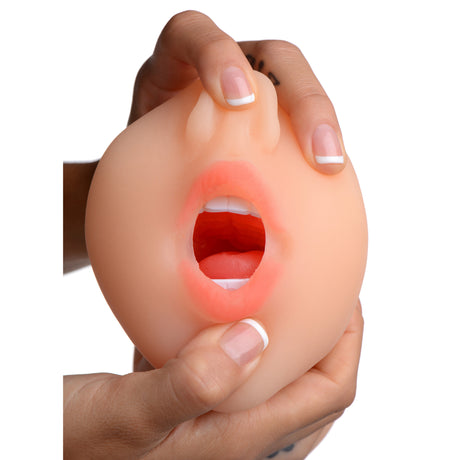 SexFlesh Sarahs Mouth Stroker — 6.5in TPR Oral-Style Male Stroker, Flesh - 848518025951