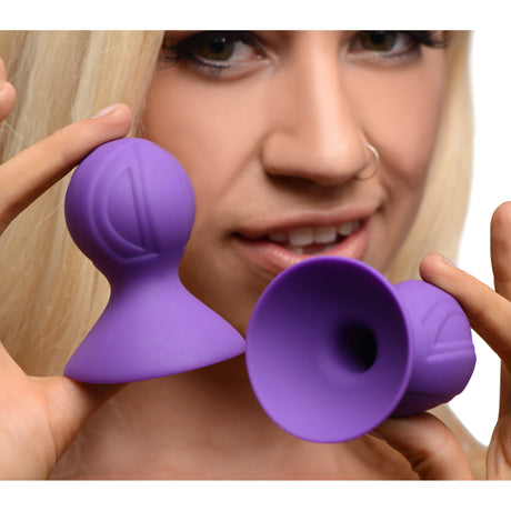 Frisky Violets Silicone Nipple Suckers, Purple — 2.7 in - 848518026873