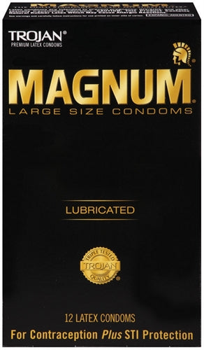Paradise Marketing Trojan Magnum Large Size Lubricated Condoms — 12 Pack - TJ64214