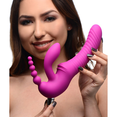 Strap U Regal Rider Strapless Vibrating Triple-G Strap-On — Purple - SU-AF468