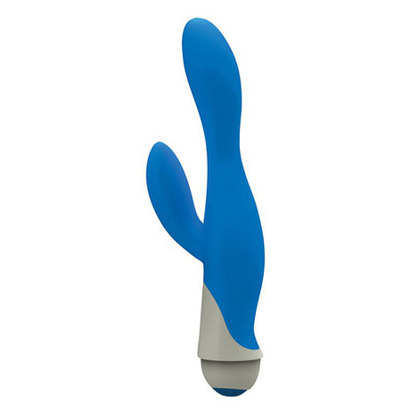 Gossip Serena Silicone Rabbit Vibrator — 8.5in, Blue - 642610429798
