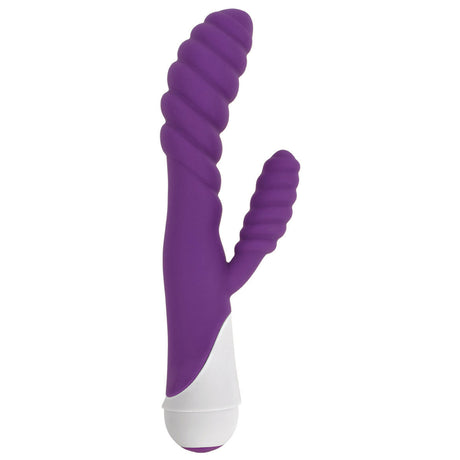 Gossip Diana Rippled Silicone Rabbit Vibrator, 8.5 in — Purple - 643380984937