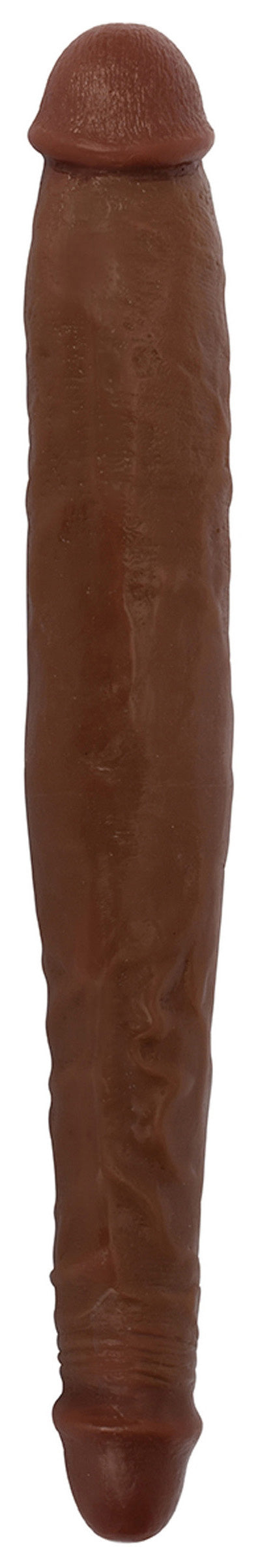 Jock 13-Inch Tapered Double-Ended Dildo, Brown PVC - 642610430756