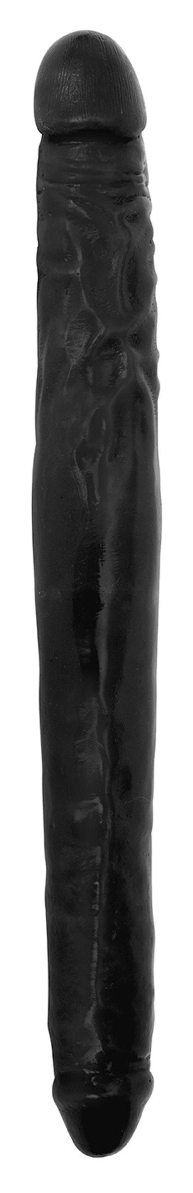 Jock 16 Inch Tapered Double Dong, Black PVC - 642610430794