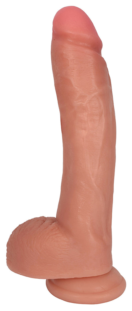 Jock 10 Inch Dong with Balls — Flesh Enhanced PVC, 8.5 in Insertable - 642610430022