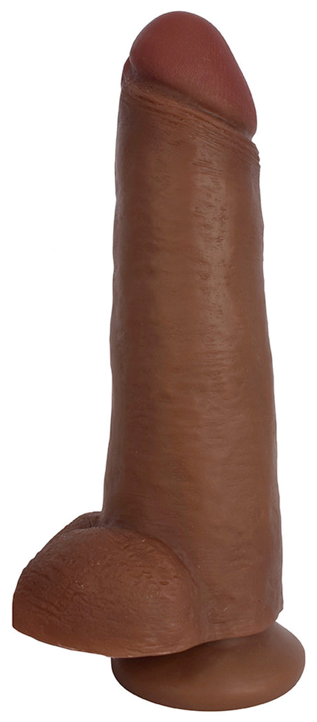 Jock 12.75-inch Dong with Balls and Suction Cup — Brown - 643380984463