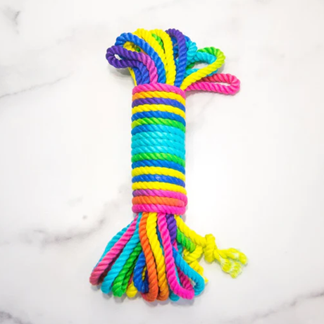 Emojibator Rainbow Bamboo Silk Bondage Rope — 8 m - EM9530