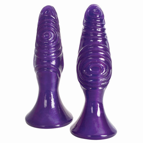Royal Hiney Pawns Anal Plug Set — 2 Sizes, Purple, Phthalate-Free PVC - 643380986542