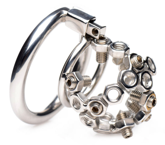 Bolted Chastity Cage with Spikes by Master Series