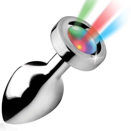 Booty Sparks Light-Up Small Anal Plug — Grey Aluminum - BTYS-AG173-SMALL